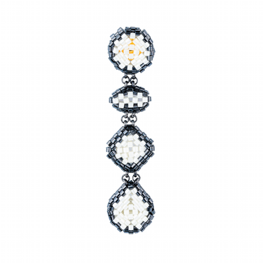 Aretes Diamantes Diamantes Negro Largos Perla